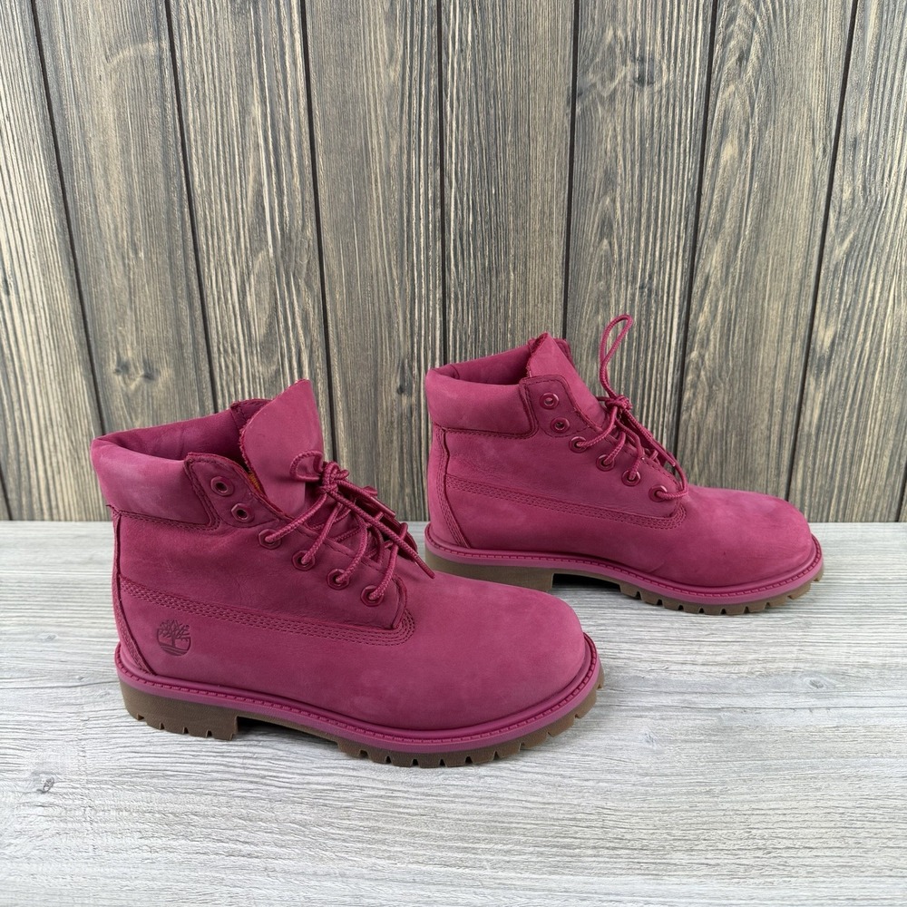 Timberland 6"  Waterproof Pink Lace-Up Boots Girls Size 3
